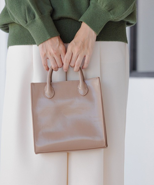 LEPSIM（レプシィム）の「スクエアハンドルショルダー　163398（ショルダーバッグ・レディース・アイボリー/ブラック/ベージュ・ONE SIZE）」の3枚目の写真