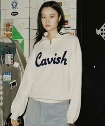 A'GEM/9 × .kom『CAVISH/カビシ』SCRIPT LOGO HALF ZIP KNIT SWEATER/ロゴハーフジップニットSWT