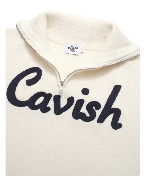 Cavish（カビシ）の「A'GEM/9 × .kom『CAVISH/カビシ』SCRIPT LOGO HALF ZIP KNIT SWEATER/ロゴハーフジップニットSWT（ニット/セーター・メンズ・レッド/ブラック/アイボリー・M）」の14枚目の写真