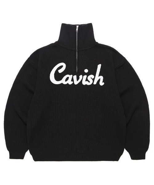 Cavish（カビシ）の「A'GEM/9 × .kom『CAVISH/カビシ』SCRIPT LOGO HALF ZIP KNIT SWEATER/ロゴハーフジップニットSWT（ニット/セーター・メンズ・レッド/ブラック/アイボリー・M）」の9枚目の写真