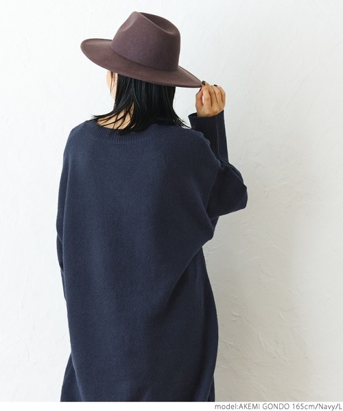 coca(coca)(コカ)の「Vネックニットワンピース(ワンピース・レディース・ネイビー/ブラウン・M/L)」の10枚目の写真