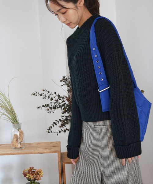 FREE'S MART（フリーズマート）の「◆ショート丈クルーネック畦ニット（ニット/セーター・レディース・イエロー/ホワイト/ブラック・FREE）」の12枚目の写真