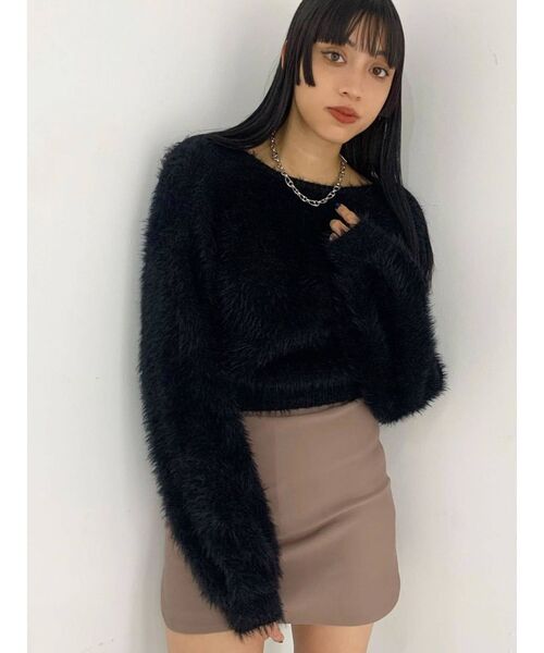 EMODA（エモダ）の「ストレッチカーブハイウエストスカート（スカート・レディース・ブラック/ベージュ/グリーン・FREE）」の22枚目の写真