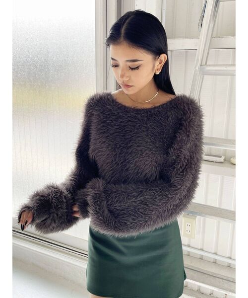 EMODA（エモダ）の「ストレッチカーブハイウエストスカート（スカート・レディース・ブラック/ベージュ/グリーン・FREE）」の4枚目の写真