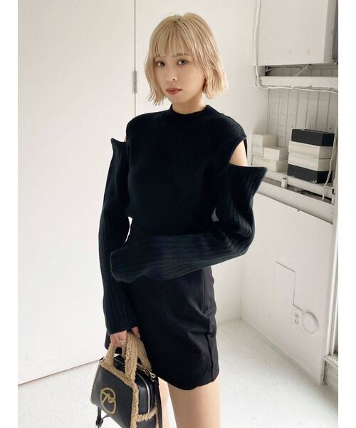 EMODA（エモダ）の「ストレッチカーブハイウエストスカート（スカート・レディース・ブラック/ベージュ/グリーン・FREE）」の12枚目の写真