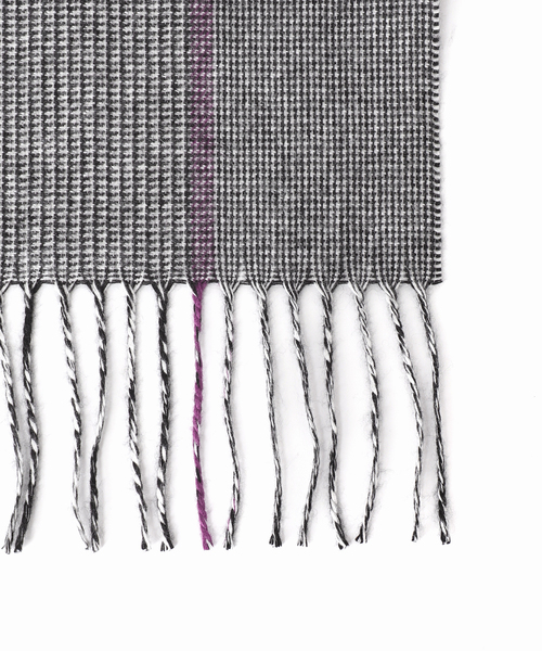 PIACENZA(ピアチェンツァ)の「【PIACENZA / ピアチェンツァ】ILLINOIS シルクカシミヤ Wフェイス チェック マフラー(マフラー・メンズ・チャコールグレー/ブルー・FREE)」の4枚目の写真