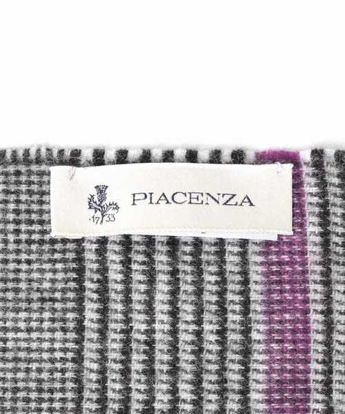 PIACENZA(ピアチェンツァ)の「【PIACENZA / ピアチェンツァ】ILLINOIS シルクカシミヤ Wフェイス チェック マフラー(マフラー・メンズ・チャコールグレー/ブルー・FREE)」の10枚目の写真