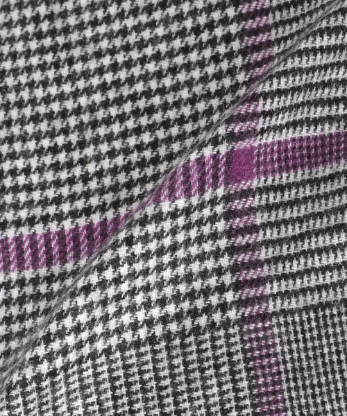 PIACENZA(ピアチェンツァ)の「【PIACENZA / ピアチェンツァ】ILLINOIS シルクカシミヤ Wフェイス チェック マフラー(マフラー・メンズ・チャコールグレー/ブルー・FREE)」の14枚目の写真