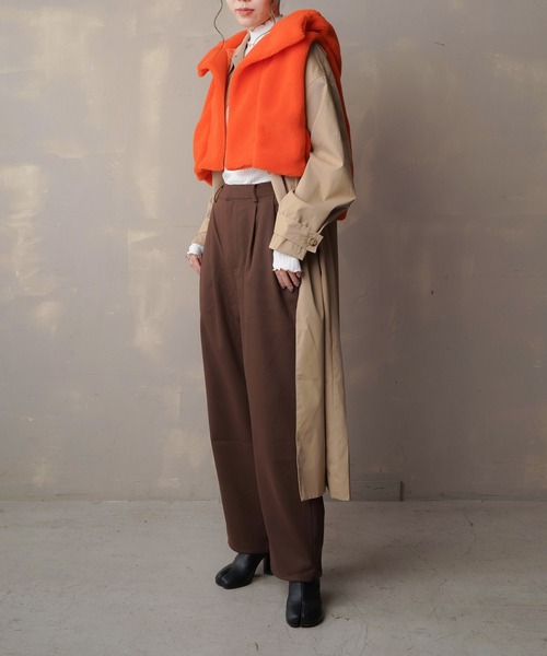 Lull（ルル）の「【Lull / ルル】タックストレートパンツ（スラックス・レディース・アイボリー/ブラウン/グレイッシュベージュ/ブラック・ONESIZE）」の16枚目の写真