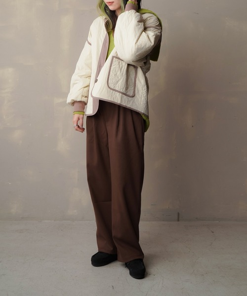 Lull（ルル）の「【Lull / ルル】タックストレートパンツ（スラックス・レディース・アイボリー/ブラウン/グレイッシュベージュ/ブラック・ONESIZE）」の21枚目の写真