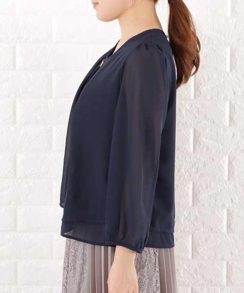 Lace Ladies(レースレディース)の「バーアクセ付きシフォンブラウス(シャツ/ブラウス・レディース・ベージュ/ホワイト/ネイビー/ブラック・L/S/M/XL)」の20枚目の写真