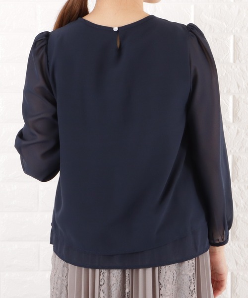 Lace Ladies(レースレディース)の「バーアクセ付きシフォンブラウス(シャツ/ブラウス・レディース・ベージュ/ホワイト/ネイビー/ブラック・L/S/M/XL)」の22枚目の写真