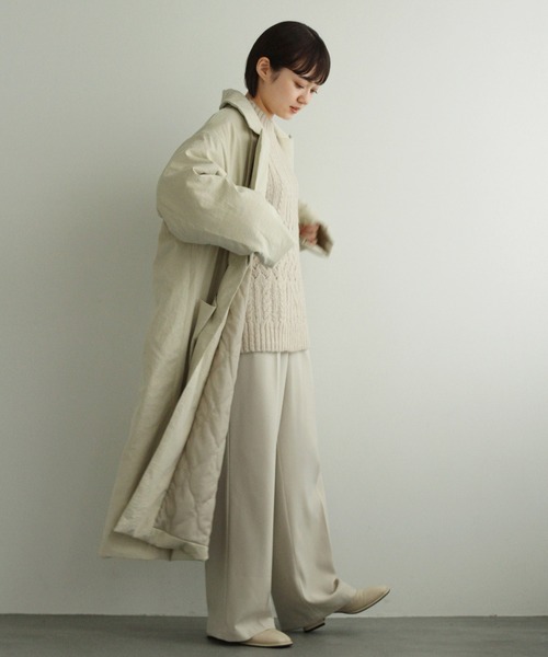 Crisp(クリスプ)の「パディングチェスターコート(チェスターコート・レディース・カーキ/ベージュ・FREE)」の11枚目の写真