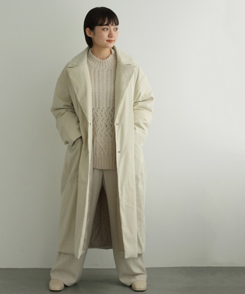 Crisp(クリスプ)の「パディングチェスターコート(チェスターコート・レディース・カーキ/ベージュ・FREE)」の10枚目の写真