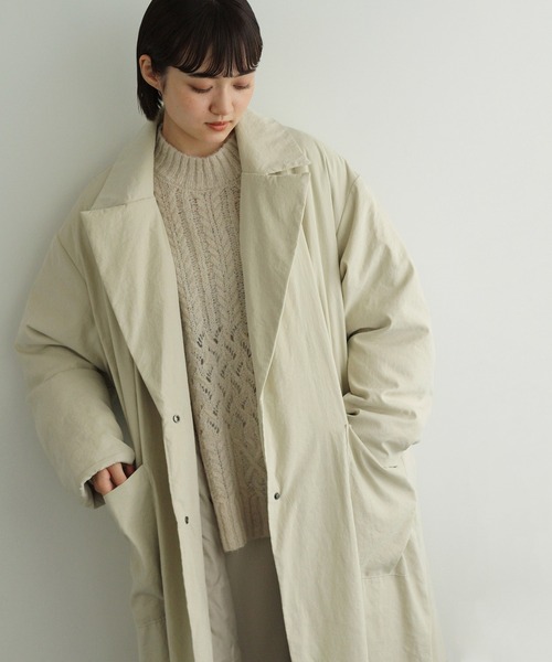 Crisp(クリスプ)の「パディングチェスターコート(チェスターコート・レディース・カーキ/ベージュ・FREE)」の15枚目の写真