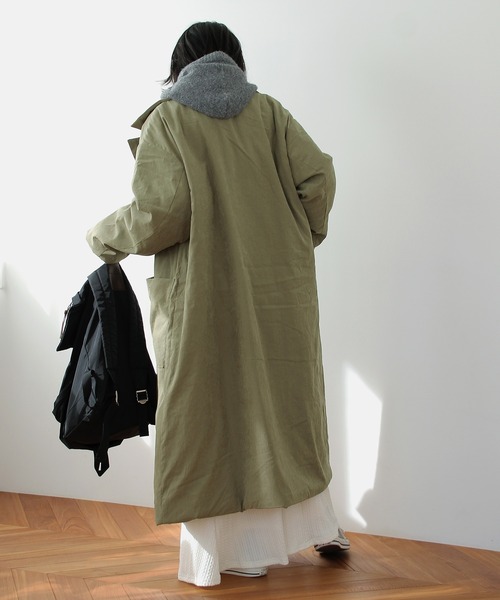 Crisp(クリスプ)の「パディングチェスターコート(チェスターコート・レディース・カーキ/ベージュ・FREE)」の8枚目の写真