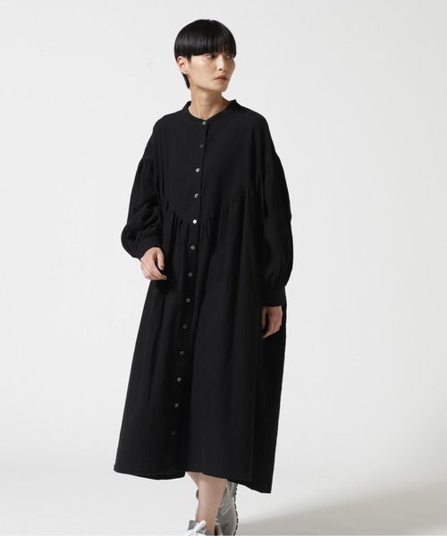 MANASTASH(マナスタッシュ)の「MANASTASH/マナスタッシュ ピンタックワンピース(シャツワンピース・レディース・ライトグリーン/ブラック・1)」の15枚目の写真