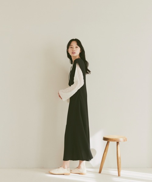 moi tytto(モイテュット)の「リバーシブルVネックマーメードワンピース(ワンピース・レディース・ブラック/ブラウン/ベージュ・FREE)」の15枚目の写真