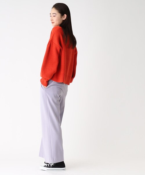 OPAQUE.CLIP（オペークドットクリップ）の「◆【COFIL／コフィル】ミドルゲージ ボリュームスリーブニット（ニット/セーター・レディース・ブルー/ベージュ/レモンイエロー/黄緑系8/オレンジ/オフホワイト/パープル系4/ブラック系7・36/38/40）」の9枚目の写真