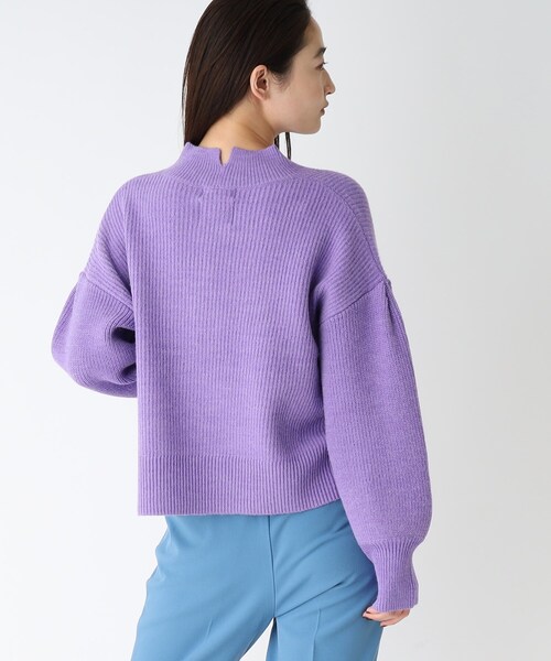 OPAQUE.CLIP（オペークドットクリップ）の「◆【COFIL／コフィル】ミドルゲージ ボリュームスリーブニット（ニット/セーター・レディース・ブルー/ベージュ/レモンイエロー/黄緑系8/オレンジ/オフホワイト/パープル系4/ブラック系7・36/38/40）」の13枚目の写真