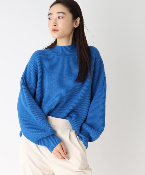 OPAQUE.CLIP（オペークドットクリップ）の「◆【COFIL／コフィル】ミドルゲージ ボリュームスリーブニット（ニット/セーター・レディース・ブルー/ベージュ/レモンイエロー/黄緑系8/オレンジ/オフホワイト/パープル系4/ブラック系7・36/38/40）」の20枚目の写真