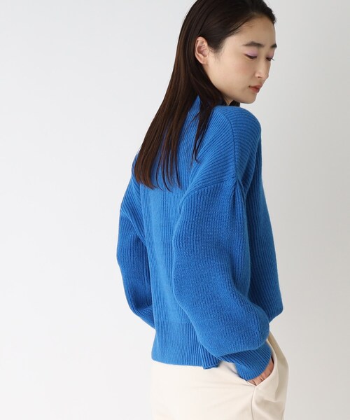 OPAQUE.CLIP（オペークドットクリップ）の「◆【COFIL／コフィル】ミドルゲージ ボリュームスリーブニット（ニット/セーター・レディース・ブルー/ベージュ/レモンイエロー/黄緑系8/オレンジ/オフホワイト/パープル系4/ブラック系7・36/38/40）」の21枚目の写真