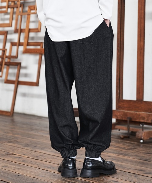 neez.（ニーズ）の「ワイドバルーンデニムジョガーパンツ（デニムパンツ・メンズ・ブラック/ライトブルー/ネイビー・SMALL/MEDIUM/LARGE）」の10枚目の写真