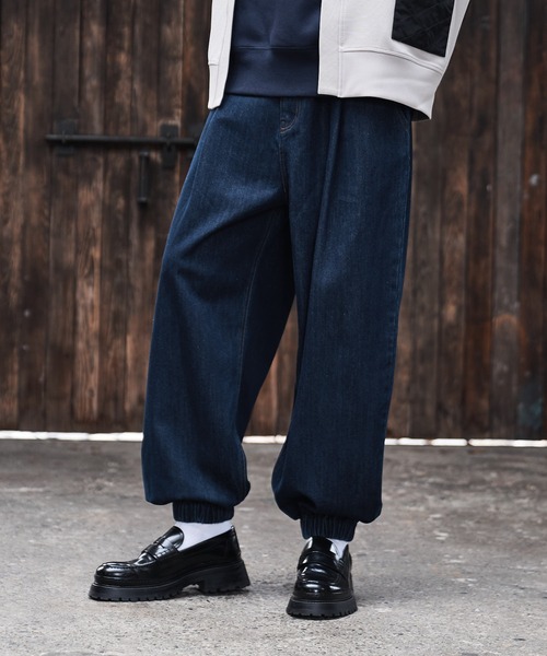 neez.（ニーズ）の「ワイドバルーンデニムジョガーパンツ（デニムパンツ・メンズ・ブラック/ライトブルー/ネイビー・SMALL/MEDIUM/LARGE）」の11枚目の写真