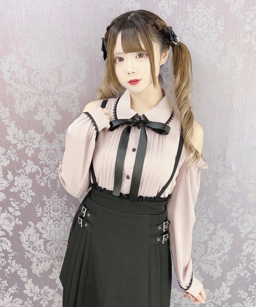 MA*RS(アメーバーマーズ)の「☆Web限定☆肩開きピコレースブラウス(シャツ/ブラウス・レディース・ピンク/ブラック/ホワイト・FREE)」の14枚目の写真