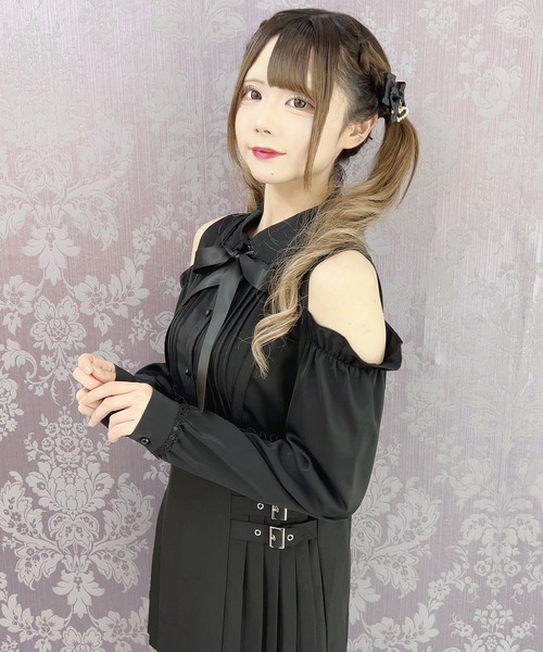 MA*RS(アメーバーマーズ)の「☆Web限定☆肩開きピコレースブラウス(シャツ/ブラウス・レディース・ピンク/ブラック/ホワイト・FREE)」の9枚目の写真