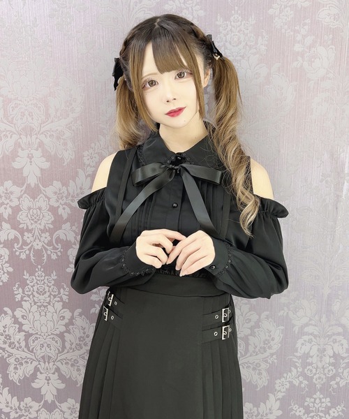 MA*RS(アメーバーマーズ)の「☆Web限定☆肩開きピコレースブラウス(シャツ/ブラウス・レディース・ピンク/ブラック/ホワイト・FREE)」の10枚目の写真