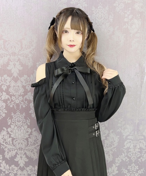 MA*RS(アメーバーマーズ)の「☆Web限定☆肩開きピコレースブラウス(シャツ/ブラウス・レディース・ピンク/ブラック/ホワイト・FREE)」の11枚目の写真