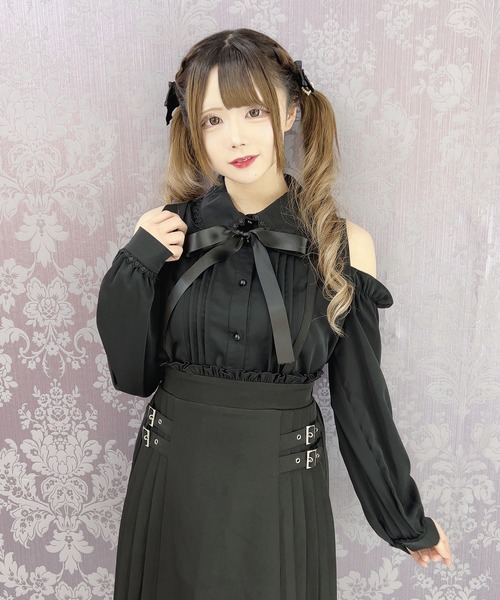 MA*RS(アメーバーマーズ)の「☆Web限定☆肩開きピコレースブラウス(シャツ/ブラウス・レディース・ピンク/ブラック/ホワイト・FREE)」の12枚目の写真