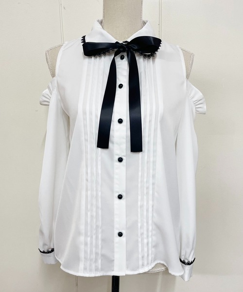 MA*RS(アメーバーマーズ)の「☆Web限定☆肩開きピコレースブラウス(シャツ/ブラウス・レディース・ピンク/ブラック/ホワイト・FREE)」の19枚目の写真