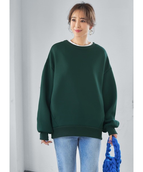 STYLE DELI(スタイルデリ)の「背面ファスナースムーススウェットプルオーバー(スウェット・レディース・ブラック/ダークグリーン/ブラウン系・FREE)」の3枚目の写真