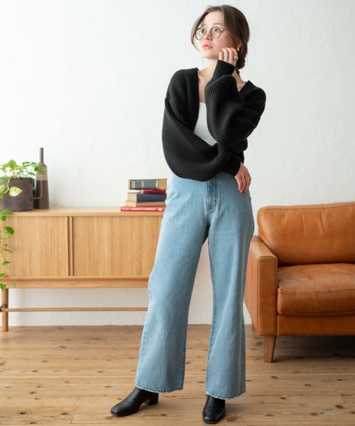 WEGO（ウィゴー）の「WEGO/畔編みニットボレロ（カーディガン/ボレロ・レディース・グレー/ピンク/ブラック系その他5/ブラック/オレンジ/グリーン/オフホワイト/ブルー/パープル・FREE）」の20枚目の写真