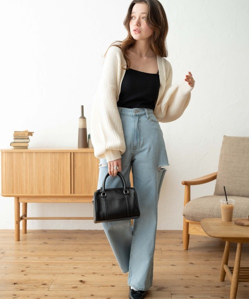 WEGO（ウィゴー）の「WEGO/畔編みニットボレロ（カーディガン/ボレロ・レディース・グレー/ピンク/ブラック系その他5/ブラック/オレンジ/グリーン/オフホワイト/ブルー/パープル・FREE）」の13枚目の写真