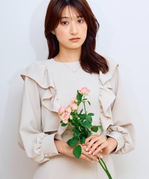 NOELA(ノエラ)の「フリルブラウスレイヤードワンピース(ワンピース・レディース・ベージュ/ブラウン/ライトグリーン・S/M)」の10枚目の写真