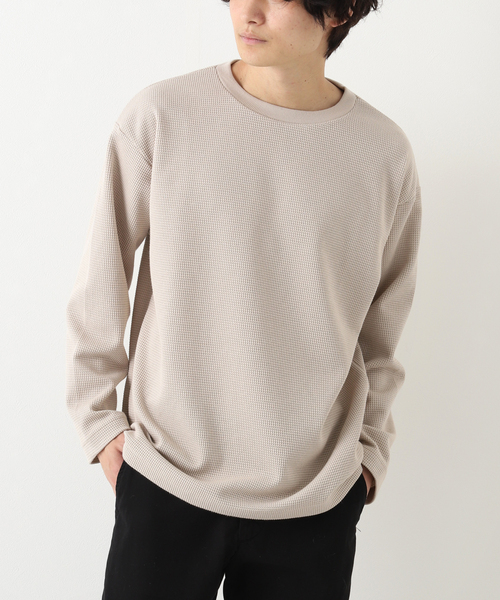 JOURNAL STANDARD relume（ジャーナルスタンダード　レリューム）の「BACK BRUSH ワッフルロングスリーブTシャツ（Tシャツ/カットソー・メンズ・グレー/ブラウン系その他/ホワイト/ベージュ・MEDIUM/LARGE）」の15枚目の写真