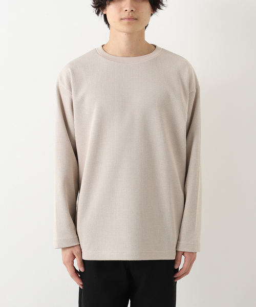 JOURNAL STANDARD relume（ジャーナルスタンダード　レリューム）の「BACK BRUSH ワッフルロングスリーブTシャツ（Tシャツ/カットソー・メンズ・グレー/ブラウン系その他/ホワイト/ベージュ・MEDIUM/LARGE）」の17枚目の写真