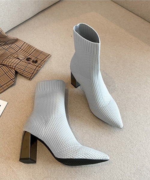 Jasmine Grandiflorum（ジャスミングランディフローラム）の「【Jasmine】メッシュ風ショートソックスブーツ（ブーツ・レディース・グレー/ピンク系その他/ブラック系その他/ブラック・22.5cm/23.5cm/24.5cm/25.5cm/23.0cm/24.0cm/25.0cm/22.0cm）」の20枚目の写真