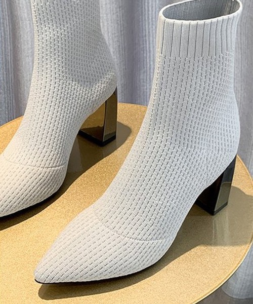 Jasmine Grandiflorum（ジャスミングランディフローラム）の「【Jasmine】メッシュ風ショートソックスブーツ（ブーツ・レディース・グレー/ピンク系その他/ブラック系その他/ブラック・22.5cm/23.5cm/24.5cm/25.5cm/23.0cm/24.0cm/25.0cm/22.0cm）」の17枚目の写真