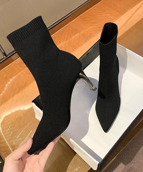 Jasmine Grandiflorum（ジャスミングランディフローラム）の「【Jasmine】メッシュ風ショートソックスブーツ（ブーツ・レディース・グレー/ピンク系その他/ブラック系その他/ブラック・22.5cm/23.5cm/24.5cm/25.5cm/23.0cm/24.0cm/25.0cm/22.0cm）」の22枚目の写真