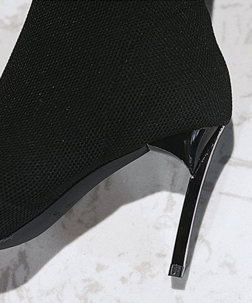 Jasmine Grandiflorum（ジャスミングランディフローラム）の「【Jasmine】メッシュ風ショートソックスブーツ（ブーツ・レディース・グレー/ピンク系その他/ブラック系その他/ブラック・22.5cm/23.5cm/24.5cm/25.5cm/23.0cm/24.0cm/25.0cm/22.0cm）」の14枚目の写真