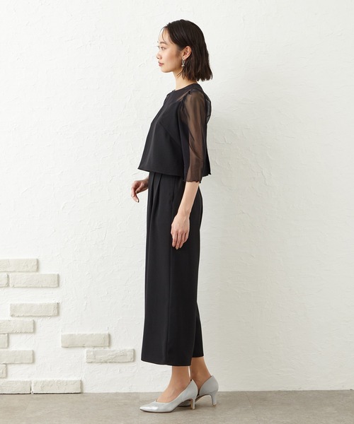 美品 Aimer エメ パンツドレス オールインワン カーキ Lサイズ セール】ストレートパンツオールインワンパーティードレス 結婚