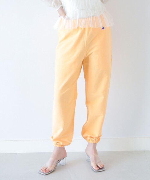 Champion（チャンピオン）の「Champion × Ray BEAMS / 別注 リバースウィーブ(R) ロング パンツ（スウェットパンツ・レディース・ブラック/ナチュラル/オレンジ・S/M）」の3枚目の写真