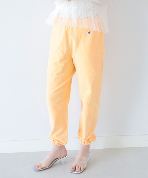 Champion（チャンピオン）の「Champion × Ray BEAMS / 別注 リバースウィーブ(R) ロング パンツ（スウェットパンツ・レディース・ブラック/ナチュラル/オレンジ・S/M）」の19枚目の写真