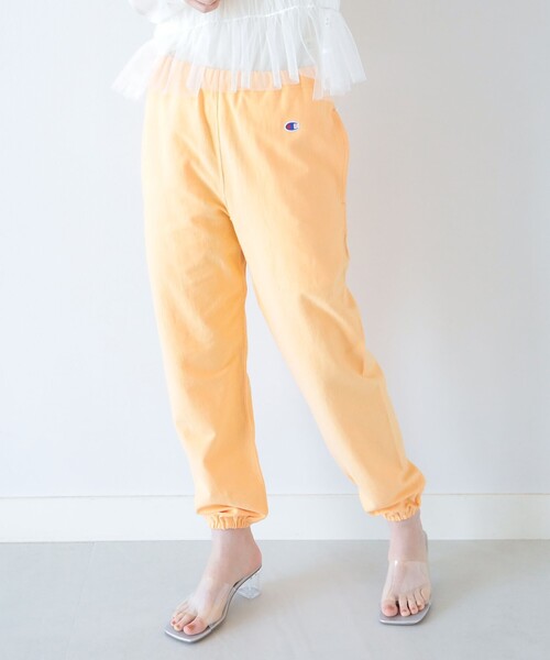Champion（チャンピオン）の「Champion × Ray BEAMS / 別注 リバースウィーブ(R) ロング パンツ（スウェットパンツ・レディース・ブラック/ナチュラル/オレンジ・S/M）」の18枚目の写真