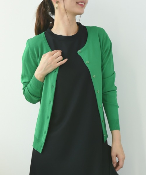 INTERPLANET（インタープラネット）の「【接触冷感・ＵＶ】クルーカーディガン（カーディガン/ボレロ・レディース・オフホワイト/グレー/ブラック/グリーン/レッド/ブルー/ホワイト系その他・FREE）」の12枚目の写真