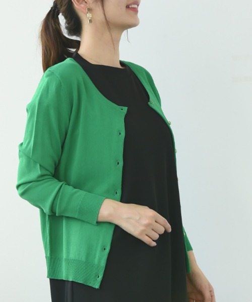 INTERPLANET（インタープラネット）の「【接触冷感・ＵＶ】クルーカーディガン（カーディガン/ボレロ・レディース・オフホワイト/グレー/ブラック/グリーン/レッド/ブルー/ホワイト系その他・FREE）」の15枚目の写真